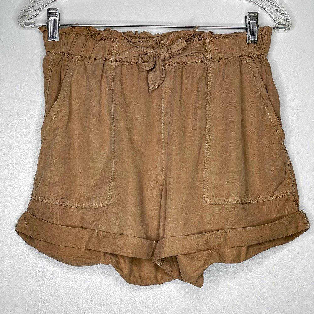 Aerie Brown High Waist Bow Tie‎ Shorts Small